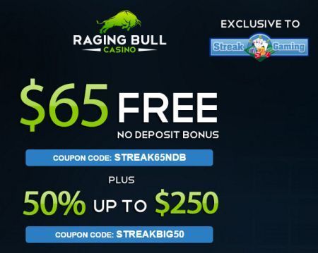 no deposit bonuses raging bull casino codes